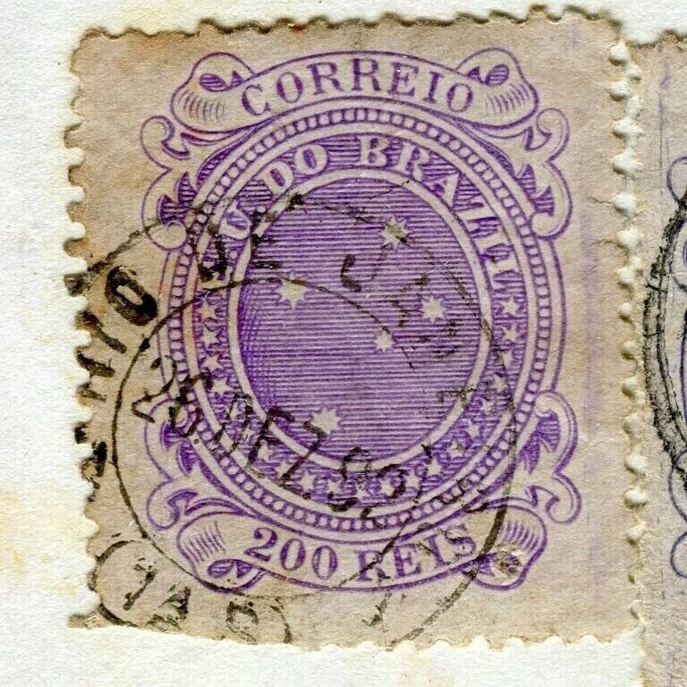 BRAZIL; 1890s classic Southern Cross issue used 200r. value