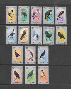 BIRDS - ST LUCIA #387-402  MNH
