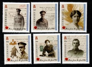 GUERNSEY SG1542/7 2014 STORIES FROM THE GREAT WAR PART 1 MNH 