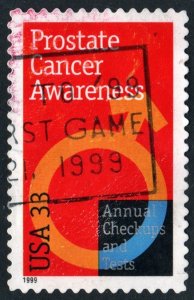 SC#3315 33¢ Prostate Cancer Awareness Single (1999) Used