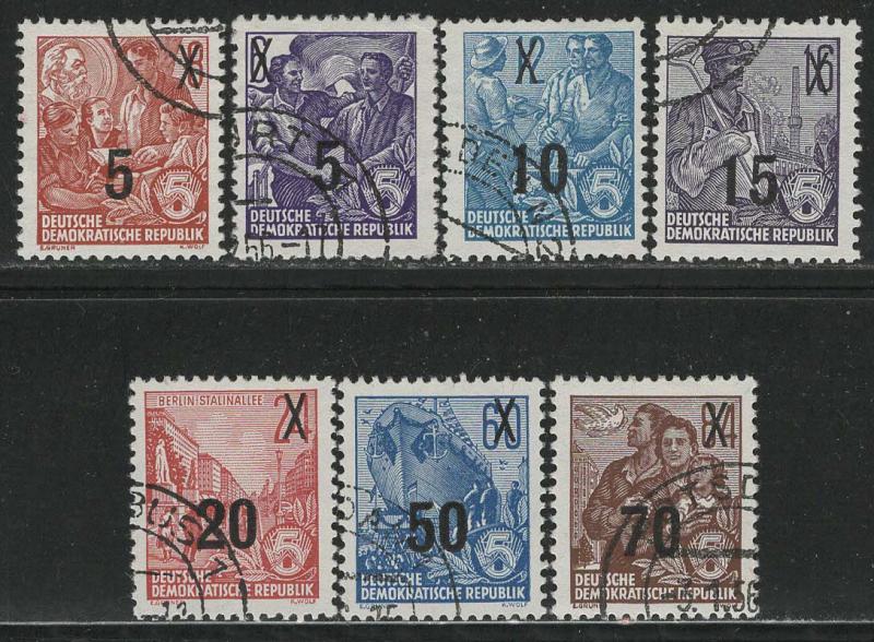 German Democratic Republic Scott # 216 - 223, postally used