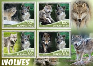 Stamps. Fauna Wolves 1+1 sheets perforated 2023 year  NEW