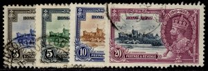 HONG KONG GV SG133-136, 1935 SILVER JUBILEE set, FINE USED. Cat £18.