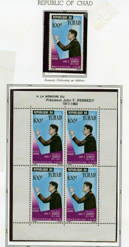 JOHN F. KENNEDY MEMORIAL FRENCH COLONIES SETS & SHEETLET  MINT NEVER HINGED