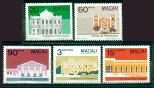 MACAO / MACAU SC#489-493 Public Building and Monuments (1984) MNH