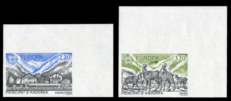 Andorra (French) #344-345 (YT 348-349) Cat€92, 1986 Europa, imperf. sheet m...