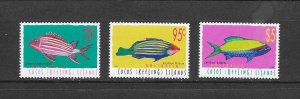 FISH - COCOS ISLANDS #327-9  MNH