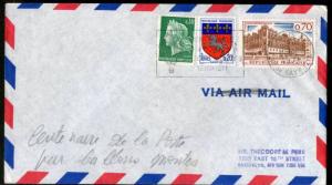 France 1971 Paris - New York / USA Balloon Post Centenary Air Mail Flight Cov...