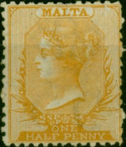 Malta 1868 1/2d Buff-Brown SG14 P.12.5 Fine MM