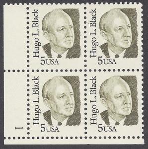 2172 Plate block 5cent Hugo L Black Jurist Attorney Lawyer 