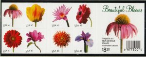 2007 Flowers Blooms Sc 4185a booklet pane of 20 41c plate number V1111