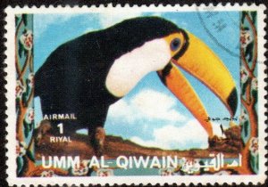 Umm al Qiwain sw1469 - Cto - 1r Toco Toucan (1972)