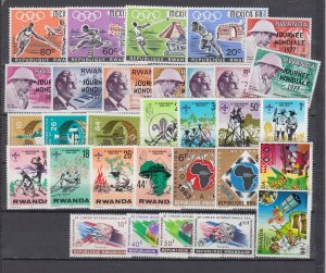 J45765 JL stamps 7 dif rwanda sets mnh lot