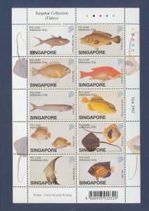 SINGAPORE - Scott 1005  - MNH S/S - Fish - 2002