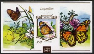 Niger Republic 2015 Butterflies #4 imperf s/sheet unmount...