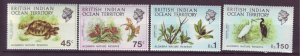 J22115 Jlstamps 1965 br indian ocean terr. set mh #39-42 wildlife etc