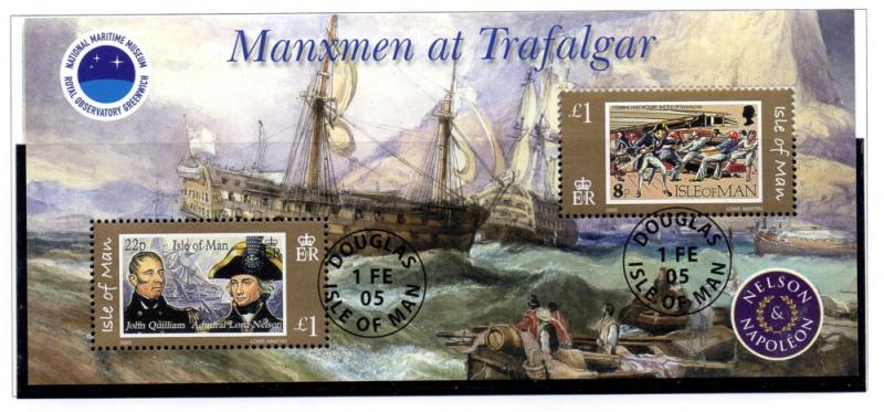 Isle of Man  Sc 1086 2005 Battle of Trafalgar sheet used