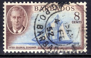 Barbados 1950 KGV1 8 ct Frances W Smith Schooner SG 276 ( J255  )