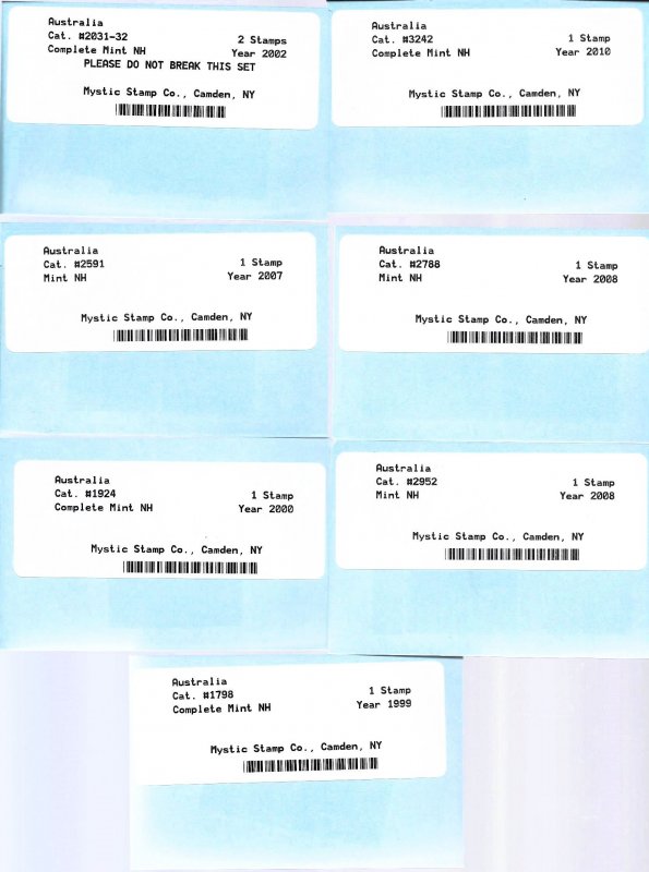 Australia - 12 Packets See Scans and Description