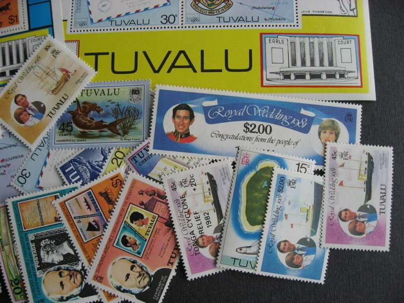 TUVALU 32 different virtually all MNH, check them out! PLZ read description 