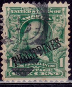 Philippines, 1903, Benjamin Franklin, overprint, 1c, sc#226, used