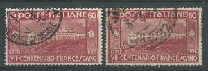 Italy # 180  Monastery Assisi  - two shades  (2)  VF  Used