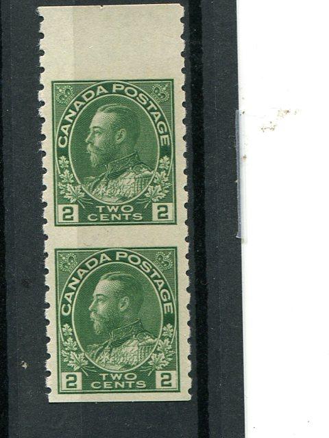 Canada #128a  Vert. pair  Mint VF NH  - Lakeshore Philateics