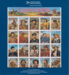  U.S. 2870 Recalled LEGENDS Sheet (10719) 