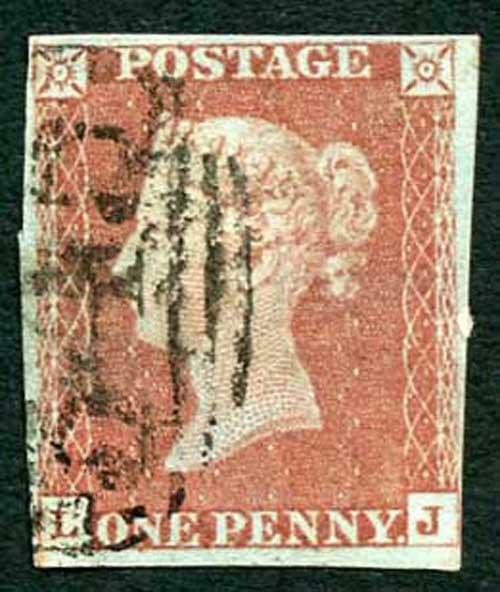 1841 Penny Red (LJ) Four Margins No Faults