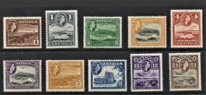 STAMP STATION PERTH Antigua #136-145 QEII Short Set MLH CV$15.00