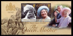 FALKLAND ISLANDS QEII SG MS936, 2002 Queen Mother mini sheet, NH MINT. Cat £10.