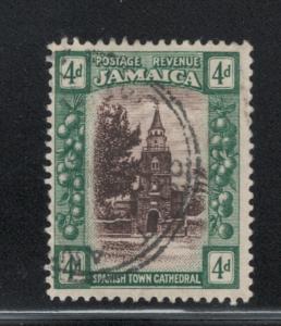 Jamaica 1921 Cathedral in Spanish Town 4p Scott # 81 Used