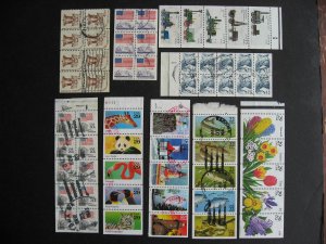 USA 9 used complete booklet panes, but mixed condition, see pictures 