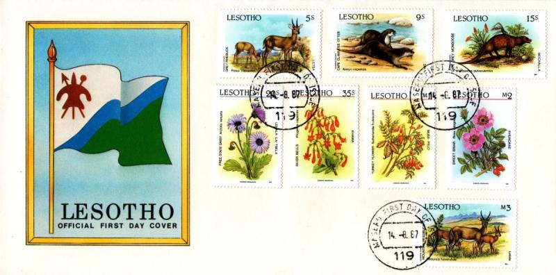 Lesotho - 1987 Flora and Fauna FDC SG 766-773