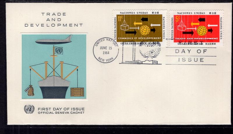 UN New York 129-130 Trade and Development Geneva U/A FDC