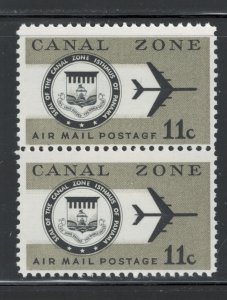 Canal Zone 1968 Seal & Jet Plane Airmail 11c Scott # C49 MNH Pair
