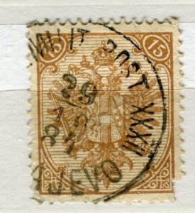 BOSNIA; 1880s classic Eagle Arms issue used 15k. value fine POSTMARK