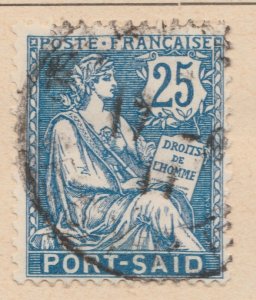 FRENCH COLONY EEGYPT PORT SAID 1902-20 25c Used Stamp A29P25F33125-