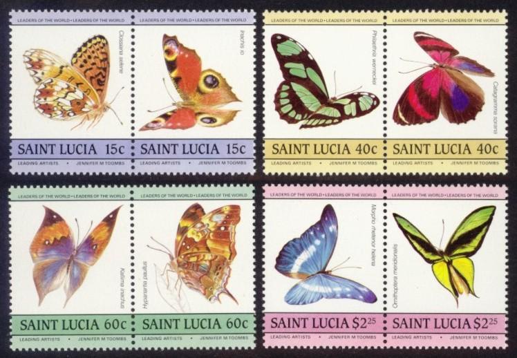 St. Lucia Sc# 731-4 MNH Butterflies