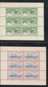 New Zealand Sc B52a-B53a 1957 Life Savings charit stamp stamp sheets mint NH