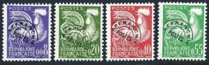 France 952-955, MNH. Michel 1302-1305. Gallic Cock, precanceled, 1960.