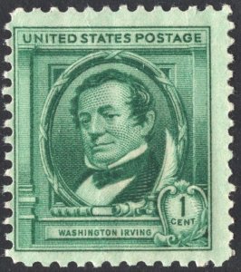 SC#859 1¢ Famous Americans: Washington Irving Single (1940) MNH