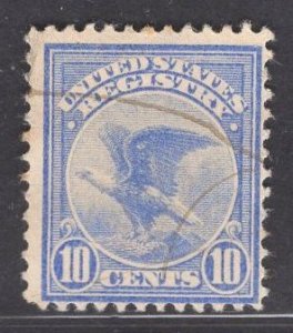 US Stamp #F1 10c Ultramarine United States Registry  USED SCV $14.00