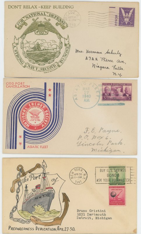 USA - 25 different Navy Cachet Covers - Some nice stuff in here - see scans