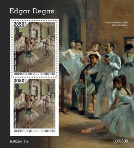 Burundi - 2022 Impressionist Edgar Degas - 2 Stamp Souvenir Sheet - BUR2201131b