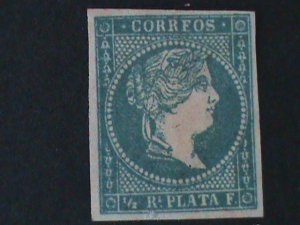 ​CUBA-1855  SC# 1 QUEEN ISABELLA II- IMPERF MLH VF-169-YEARS OLD RARE-LAST ONE