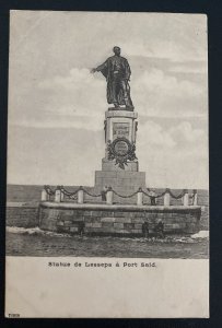 1890s French PO In Port Said Egypt RPPC Postcard Cover To England Lesseps Statue