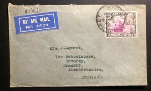 1934 Eldoret Kenya First Flight Airmail Cover FFC To Braemar Scotland