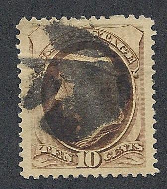 188 Used,  10c. Jefferson,  Jumbo, Fancy Cancel, 