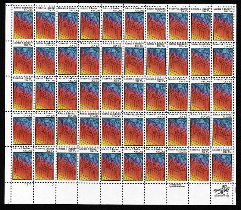 U.S. #2031 Science & Industry - Sheet of 50 - OGNH - VF - CV $20.20 (ESP#494)